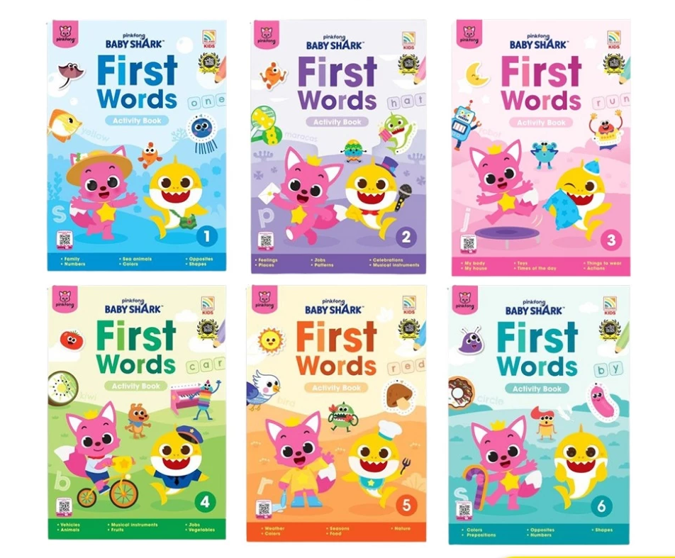 Baby Shark First Words Activity Book แบบฝึกหัดภาษาอังกฤษเด็ก (Set 6 เล่ม)